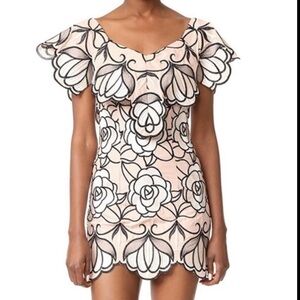 Alice McCall Ms Rose Mini Dress Size 4 Women Embroidered Off The Shoulder Cotton